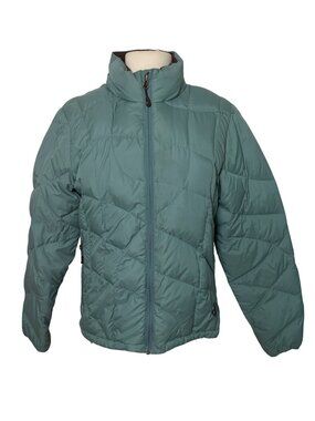 Isis Goose Down Puffer Jacket Womens 10 Green Lightweight Warm Coat Ski Snow